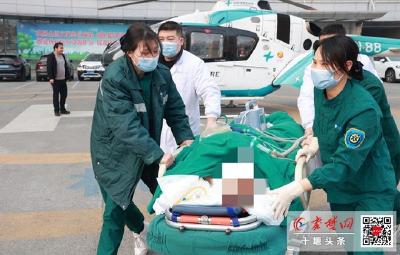 多发伤者昏迷 直升机免费救援 十堰人医28分钟运回竹山车祸伤员
