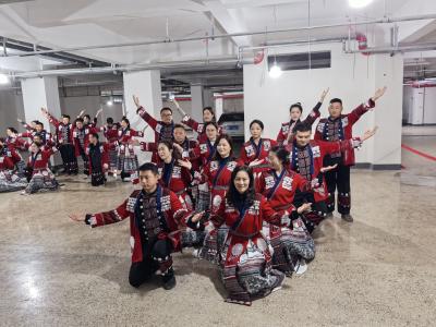 探班正月十三民间文艺大巡游卫健局方阵节目排练