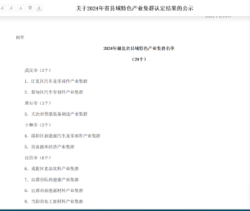 房县循环经济产业成功入选2024年湖北省县域特色产业集群