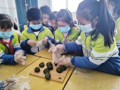 军店镇月明小学：揉捻青团技艺  弘扬清明传统