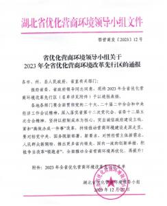 恩施宣恩：优化营商环境9项改革 获全省通报表扬