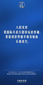 习言道｜人民友好是国际关系行稳致远的基础