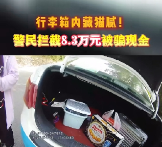 十堰郧西：行李箱内藏猫腻，警民联手拦截8.3万元被骗现金！