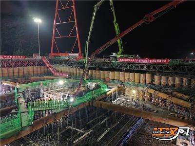 世界最大跨径公路斜拉桥——观音寺长江大桥进入主塔施工阶段