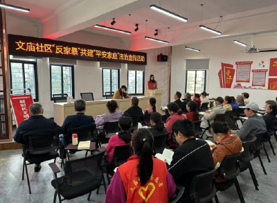 荆州区西城街道文庙社区开展“反家暴，共建平安家庭”法治宣传活动