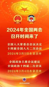 2024年全国两会召开时间公布！