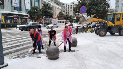 荆州区民主社区：齐心聚力战寒潮，扫出温暖出行路