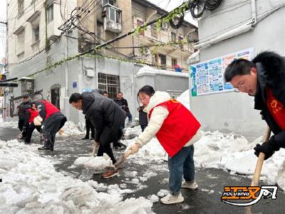 荆州区文庙社区：铲雪除冰保出行，平平安安迎新春