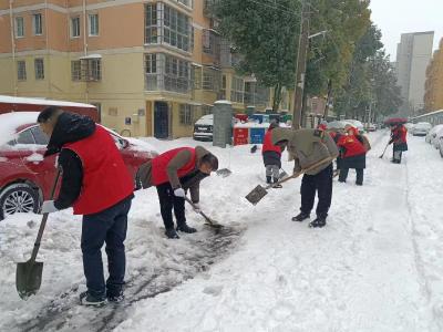 沙市区玉龙桥社区：以雪为令齐上阵，扫雪除冰暖民心