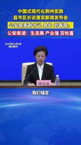 中国式现代化荆州实践 县市区长谈落实新闻发布会 公安县委副书记 县长 刘春霞
