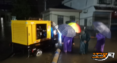 石首：全力抢排涎兜湖市场积水