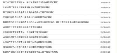 蓝天立、毕井泉、叶寒冰等97人被查，5月反腐月报公布