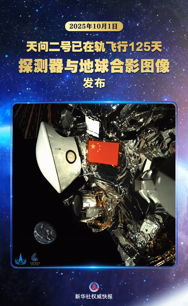 天问二号探测器与地球合影发布