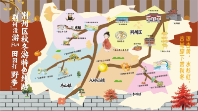 荆州秋冬游特色线路手绘地图发布！一起去漫游吧