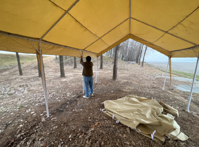 江陵河道分局郝穴段迅速拆除一简易帐篷