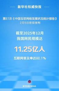 我国网民规模，达11.25亿人！