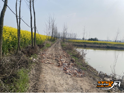 江陵县六合垸三马湖社区：  铺设碎石机耕路  畅通生产“最后一公里”