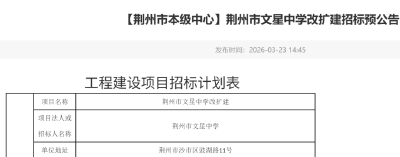 荆州这2所学校，将改扩建！