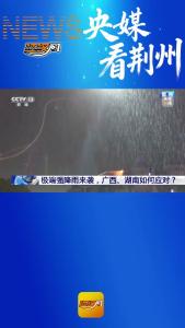 央视新闻频道《新闻1+1》关注 | 荆州积极应对极端强降雨天气