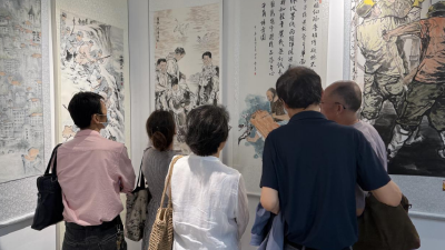 石首市举办“红色丰碑·辉煌征程”主题书画作品展
