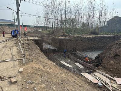 石首市宜山垱灌溉泵站新建工程正在加紧建设