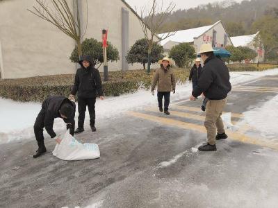 雪不停，队伍不散——石首市机关事务服务中心开展清雪除冰活动