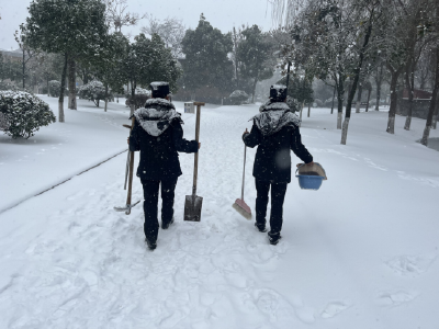 铲雪除冰 巾帼不让须眉