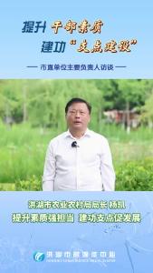 提升干部素质  建功“支点建设”市直单位主要负责人访谈——洪湖市农业农村局局长 杨凯：提升素质强担当  建功支点促发展#洪湖#支点建设#访谈