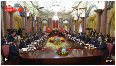 独家视频丨习近平同越南国家主席武文赏举行会谈：推动具有战略意义的中越命运共同体落地生根 开花结果 造福两国人民