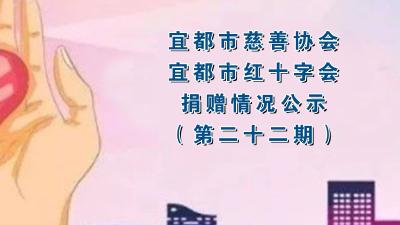 宜都市慈善协会、宜都市红十字会关于接受捐赠情况的公示（第二十二期）