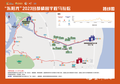 “东阳光”2023宜都橘园半程马拉松赛事路线图发布！
