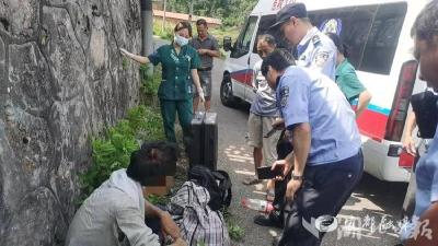 【湖北日报】男子堡坎坠落 众人接力施救