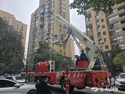 宜都演练高层住宅小区灭火