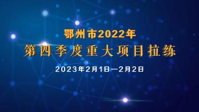 图文直播 | 鄂州市2022年第四季度重大项目拉练