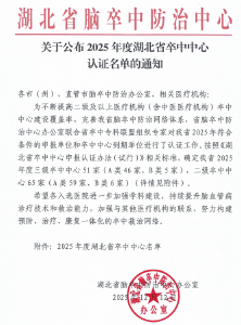鄂州市中心医院卒中中心荣膺湖北省三级A类卒中中心