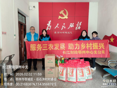 新春送温暖　帮扶暖人心——长江财险鄂州中支赴岳石洪村开展春节慰问