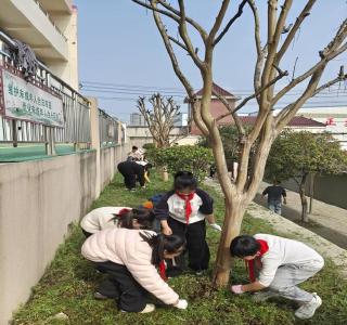 学雷锋 净校园 劳动最美绽芳华——西山街道七里界中心小学开展雷锋月校园除草实践活动