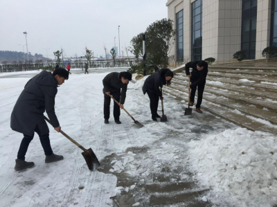 冰雪天中见文明：市不动产登记中心组织党员干部义务除雪