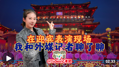 时政Vlog丨在迎宾表演现场，我和外媒记者聊了聊