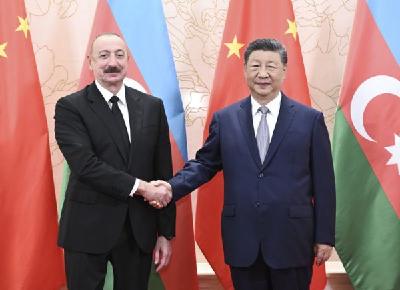 上合组织天津峰会|习近平会见阿塞拜疆总统阿利耶夫