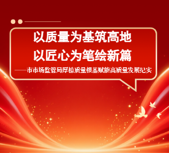 以质量为基筑高地 以匠心为笔绘新篇——市市场监管局厚植质量根基赋能高质量发展纪实