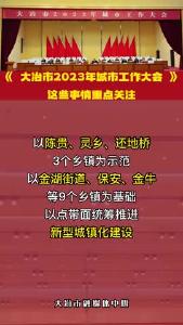 大冶市2023年城市工作大会——这些事情重点关注