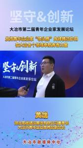 青年说——发挥青年企业家“领头雁”先锋模范作用，在大冶各个领域奉献青春力量。