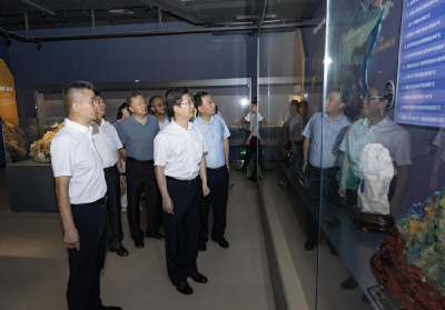 郄英才调研铜绿山古铜矿遗址公园建设和铜绿山矿生态环境修复情况