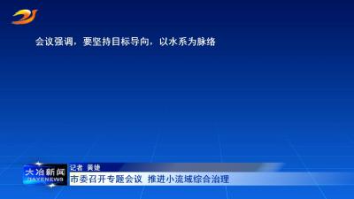 市委召开专题会议 推进小流域综合治理