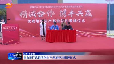 我市举行武钢溶剂生产基地签约揭牌仪式