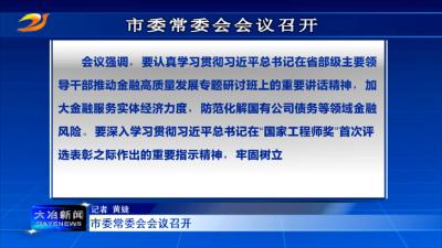 市委常委会会议召开