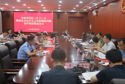 市政府党组（扩大）会议暨群众身边不正之风和腐败问题集中整治工作会议召开 坚持标本兼治 推动集中整治工作走深走实