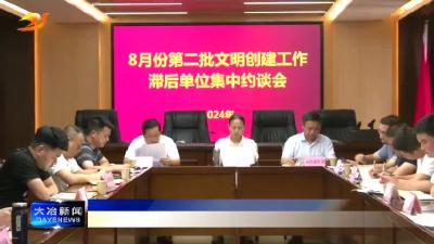 我市召开8月份第二批文明创建工作滞后单位集中约谈会