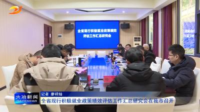 全省现行积极就业政策绩效评估工作汇总研究会在我市召开